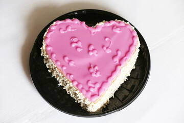 Mother's Day or birthday, message of love forever. Romantic cake for two