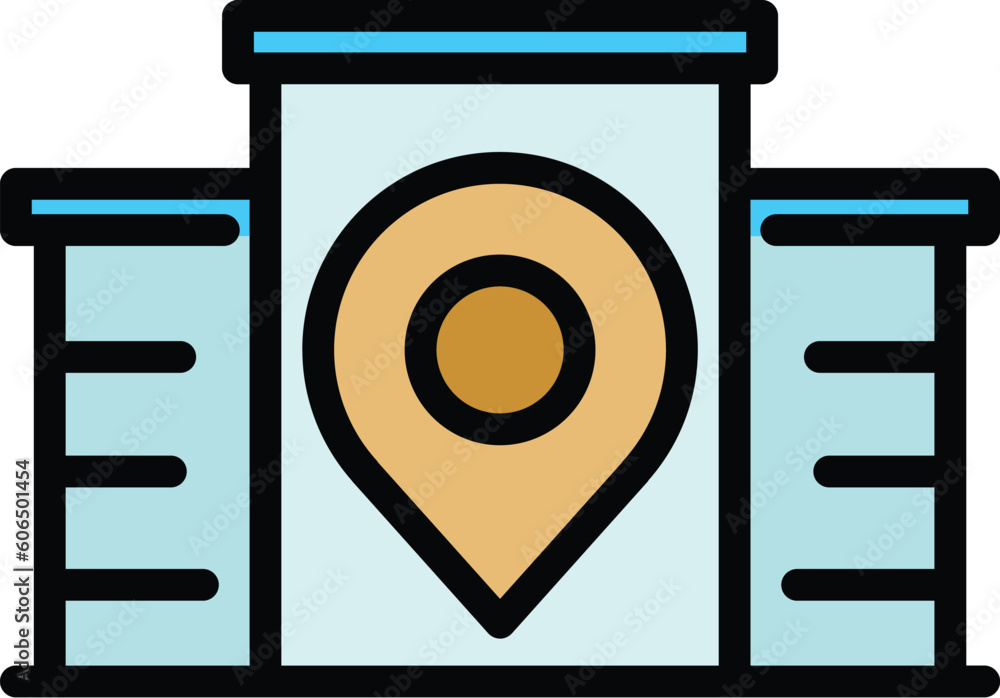 Aufkleber smart office building icon. outline smart office building vector icon for web design isolated on whi