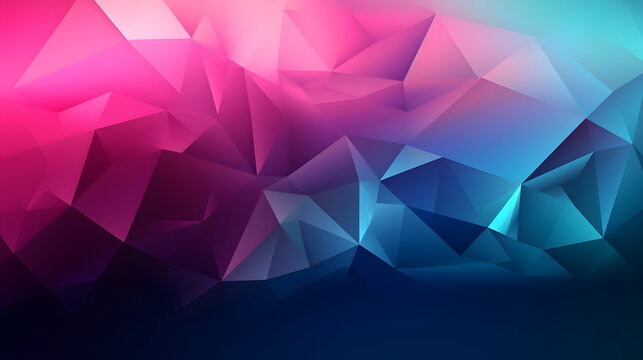 Blue and pink abstract wallpaper with lot of small triangular shapes. Generative AI.