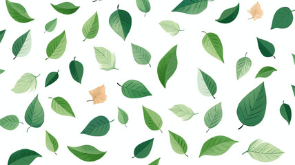 green leaves seamless pattern, design elements, frames, calligraphic. Vector floral illustration with branches, berries, feathers and leaves. Nature frame on white background
