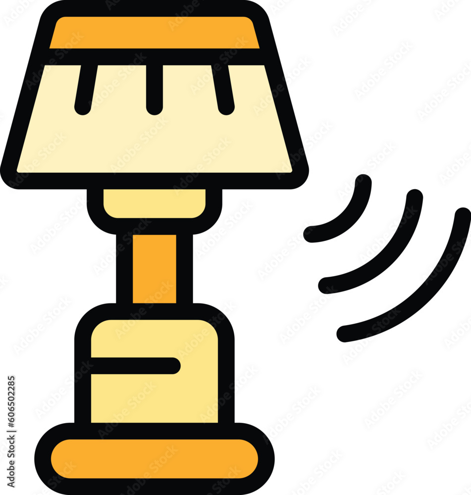 Poster lamp smart lightbulb icon. outline lamp smart lightbulb vector icon for web design isolated on white