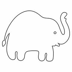 Elephant line drawing.