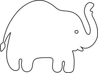 Elephant line drawing.