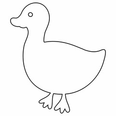 Duck line drawing for decoration.