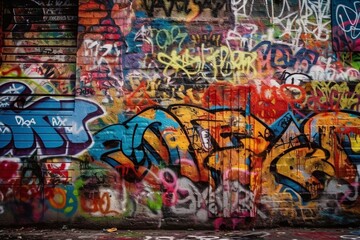 Fototapeta na wymiar Graffiti on the wall, created with generative AI