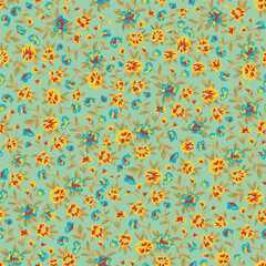 Small cute flowers pattern, floral spring seamless design