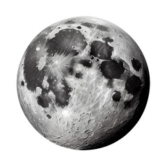 Moon on transparent background, created with generative AI