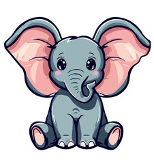 adorable baby elephant with oversized ears