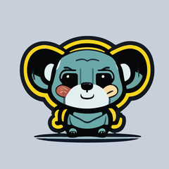 Cute Koala Vector Logo Icon Sports Mascot flat vector illustration