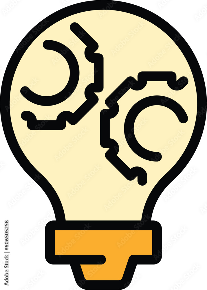 Poster gear smart lightbulb icon. outline gear smart lightbulb vector icon for web design isolated on white