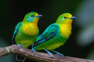 Fototapeta na wymiar Blue-naped Chlorophonia, cute birds, Generative ai
