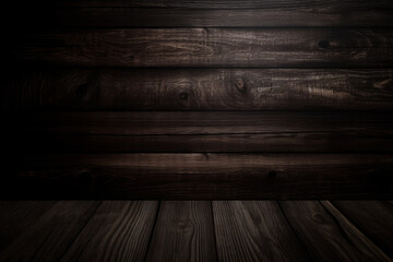 Dark wood background, Generative ai