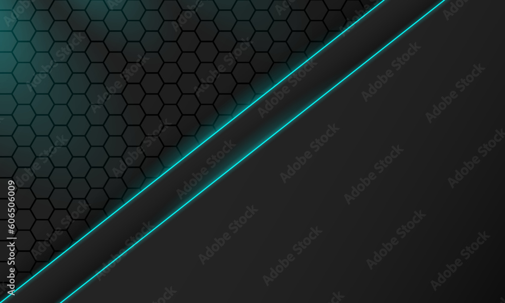 Aufkleber dark abstract vector background with hexagon carbon fiber. technology background with honeycomb grid