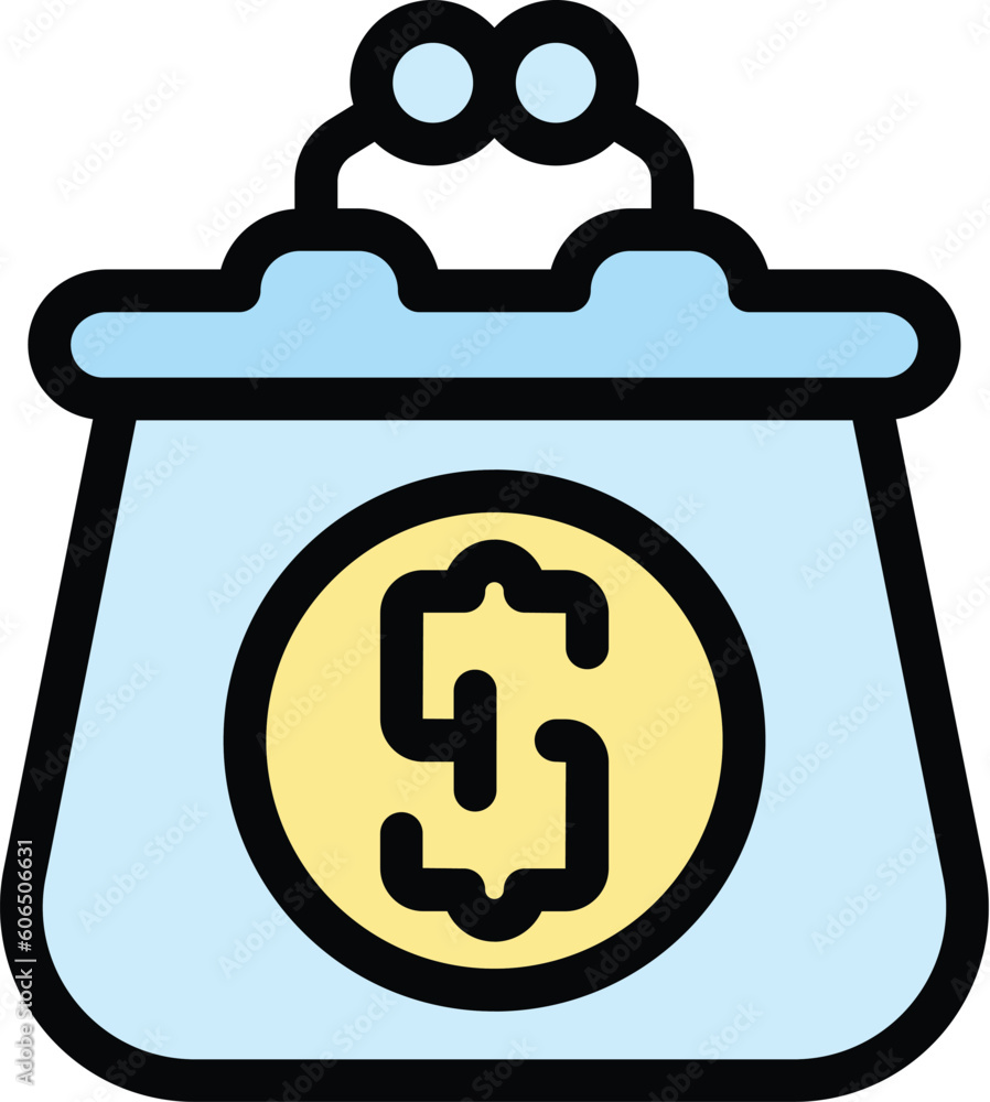 Poster wallet money icon. outline wallet money vector icon for web design isolated on white background colo