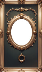 antique gold frame, baroque, rococo, art, generative ai, generative, ai