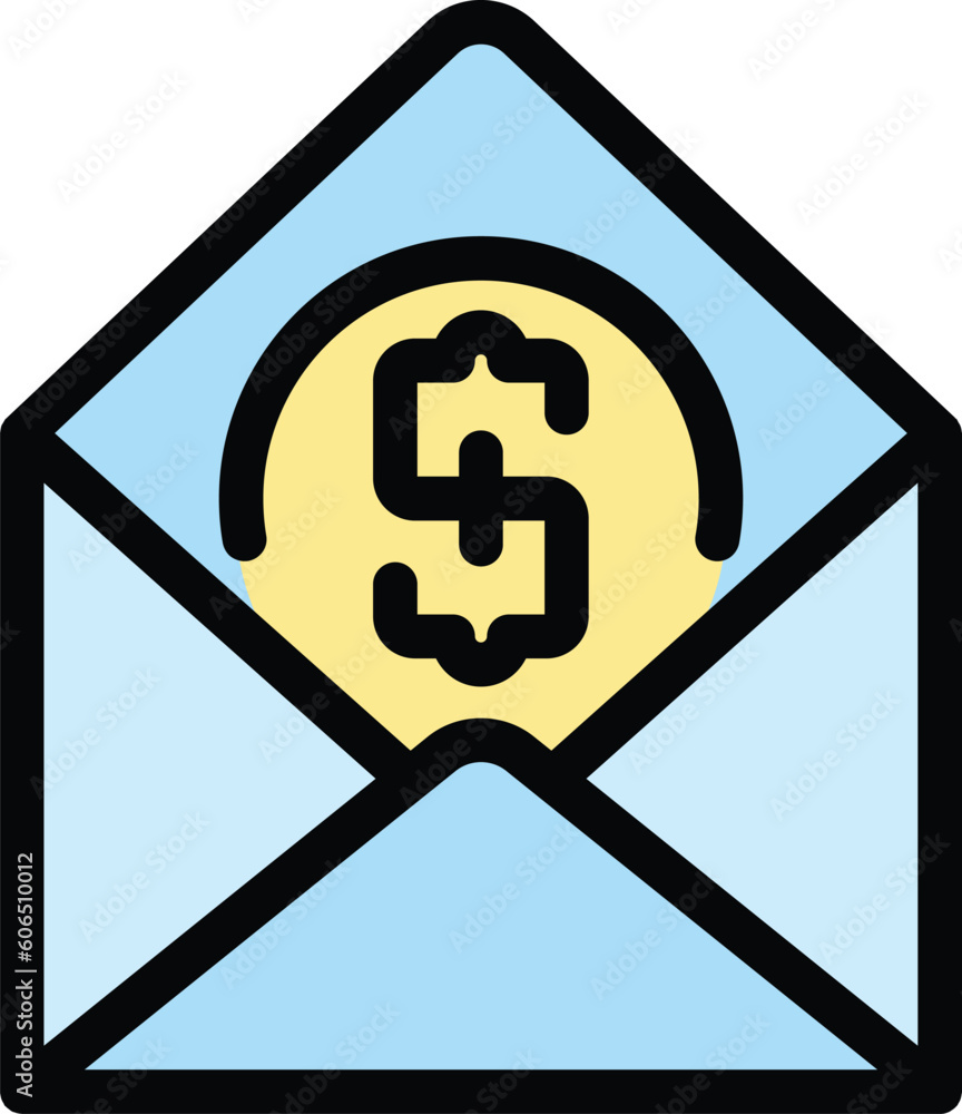 Aufkleber envelope money icon. outline envelope money vector icon for web design isolated on white background 