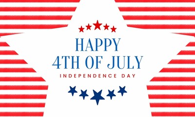 Happy Independence Day USA, 4th of July American national holiday greeting card design with stripes background