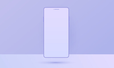 Realistic phone mockup, clay mobile set concept with shadow isolated. White smartphone view with blank screen, 3d vector illustration mocku up for app design presentation. 