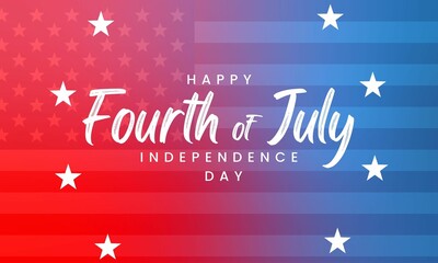 Happy Independence day, 4th of July national holiday. creative greeting card design with US flag