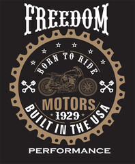 lettering and motorcycle print pattern