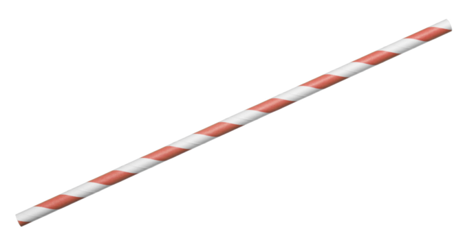 Paper drinking straw isolated on white, with clipping path, eco friendly