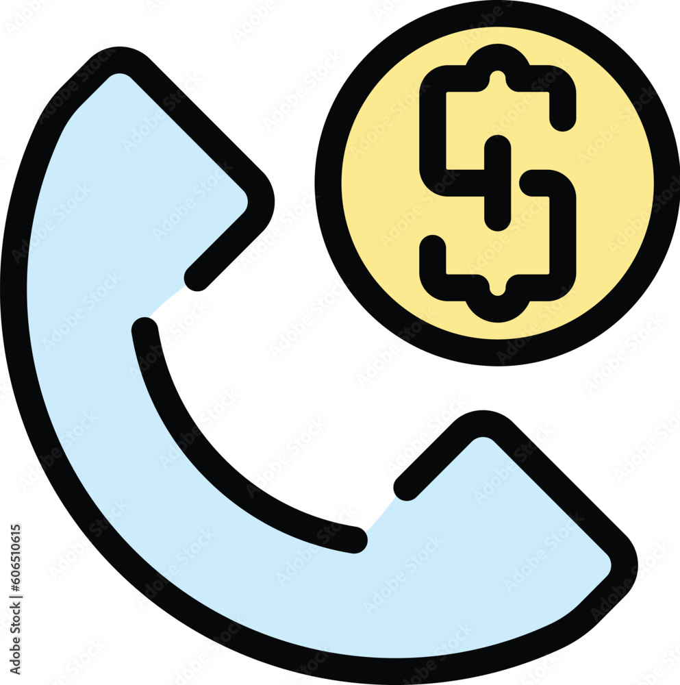Poster calling money support icon. outline calling money support vector icon for web design isolated on whi