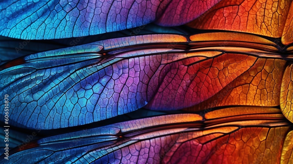 Aufkleber a close up view of a multicolored butterfly wing pattern on a black background with a white border a