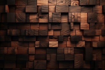 design of dark wood background, stack of wood, Generative AI