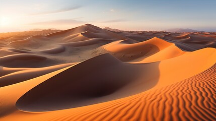 Naklejka na ściany i meble Endless Dunes A mesmerizing shot capturing the vastness of a desert landscape