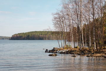 fishing boat on the lake