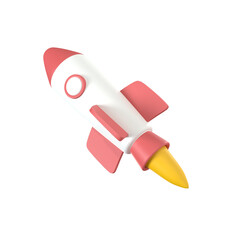 rocket 3d illustration isolated on white
