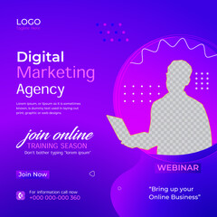 Corporate social media post design template for your business grow