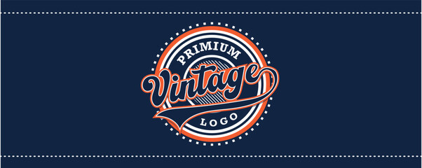 A vintage style logo design template used to print on t shirt and fashion products. A circular and decorative logo design.