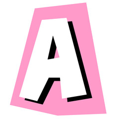 Magazine Alphabet Letter A , Ransom Note Cutout Capital A
