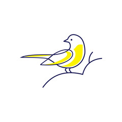 line art bird logo vector symbol illustration design - obrazy, fototapety, plakaty