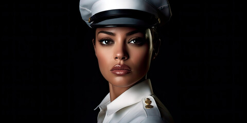 female naval officer, woman in profession, Generative AI