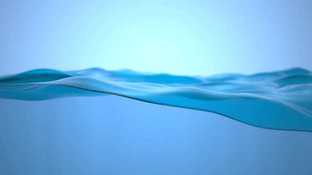 Pure Blue Water Flowing in Slow Motion Looped 3d Animation.