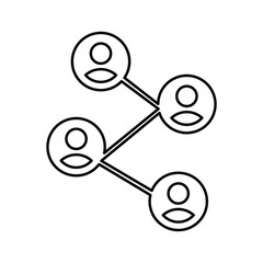 Communication, social network icon. Line icon, outline symbol.