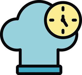 Chef hat icon. Outline Chef hat vector icon for web design isolated on white background color flat