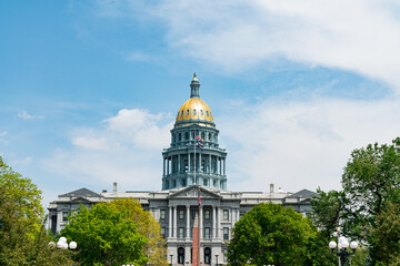 Fototapeta na wymiar Wide view of the Colorado State Capitol in Denver, Colorado