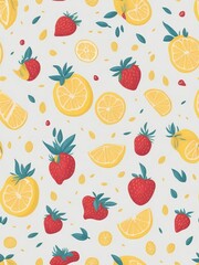 Tantalizing Citrus Fusion: Iconic Lemon and Strawberry Picture to Enhance Your Designs