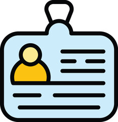 Student badge icon. Outline Student badge vector icon for web design isolated on white background color flat