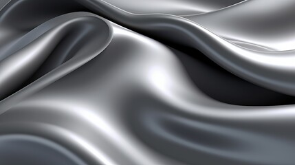 Obraz premium Metallic abstract wavy liquid background layout design tech innovation - abstract background with waves - abstract silver background, Generative AI