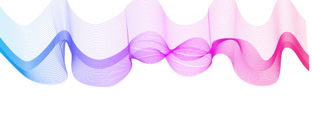 Abstract colorful flowing wave curved lines, frequency wavy sound, technology curve line on white background. Design used for technology, science, banner, template, wallpaper, business and many more.