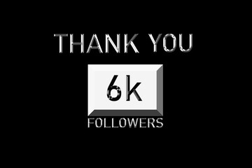 Thank you followers peoples, 6 k online social group, happy banner celebrate, Vector illustration