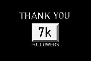 Thank you followers peoples, 7 k online social group, happy banner celebrate, Vector illustration