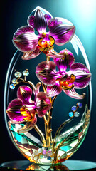 orchid in glass