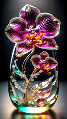 glass vase with flowers