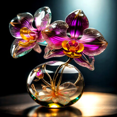 glass vase with flowers