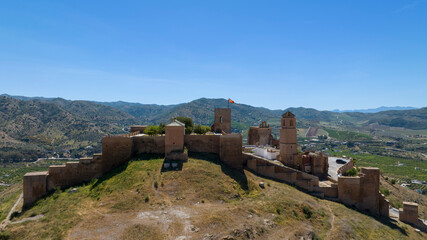 vista del El Castillo árabe de Álora en la provincia de Málaga, Andalucía